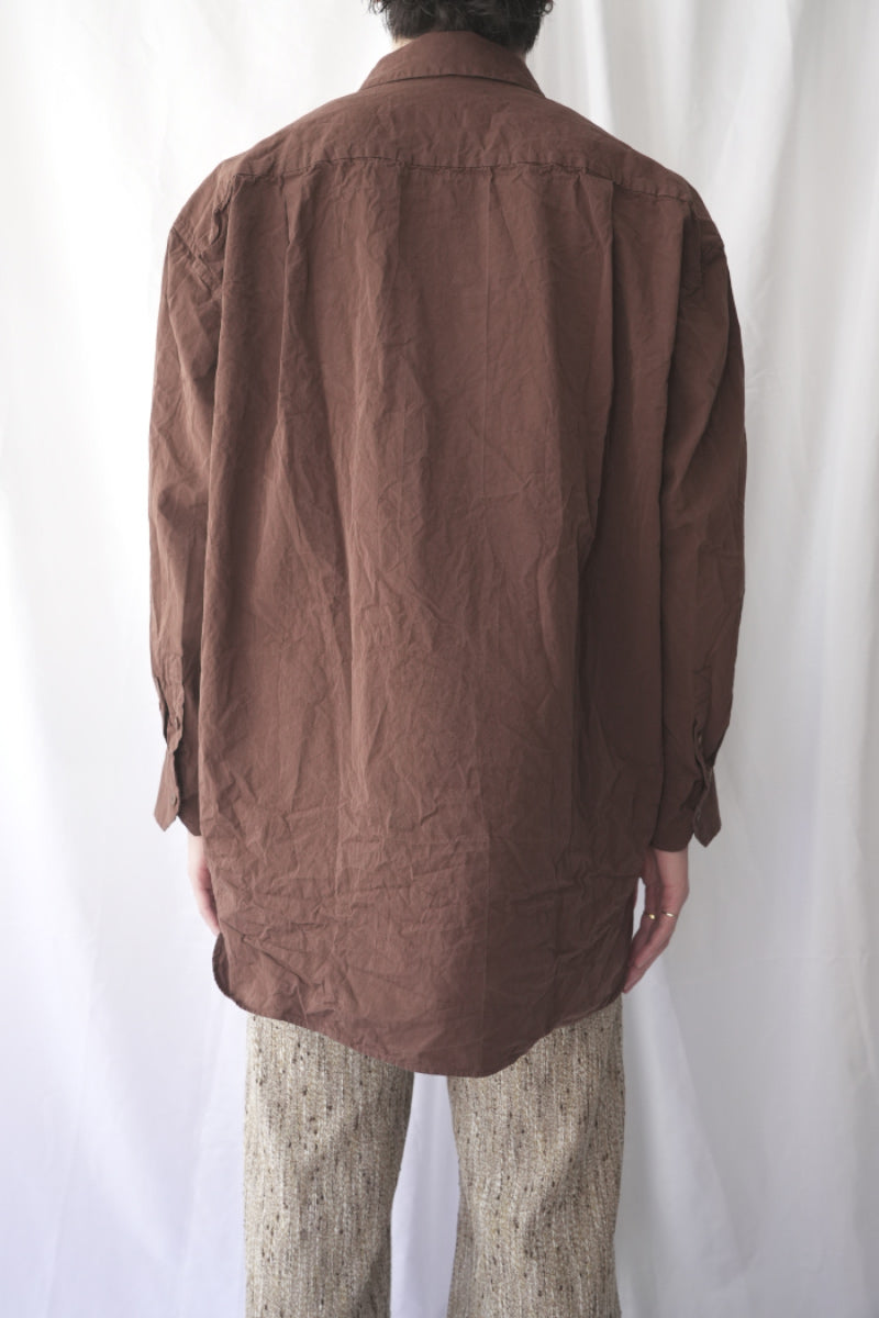 CASEY CASEY | HAMNET SHIRT-PAPER COT / BROWN ペーパーコットン長袖