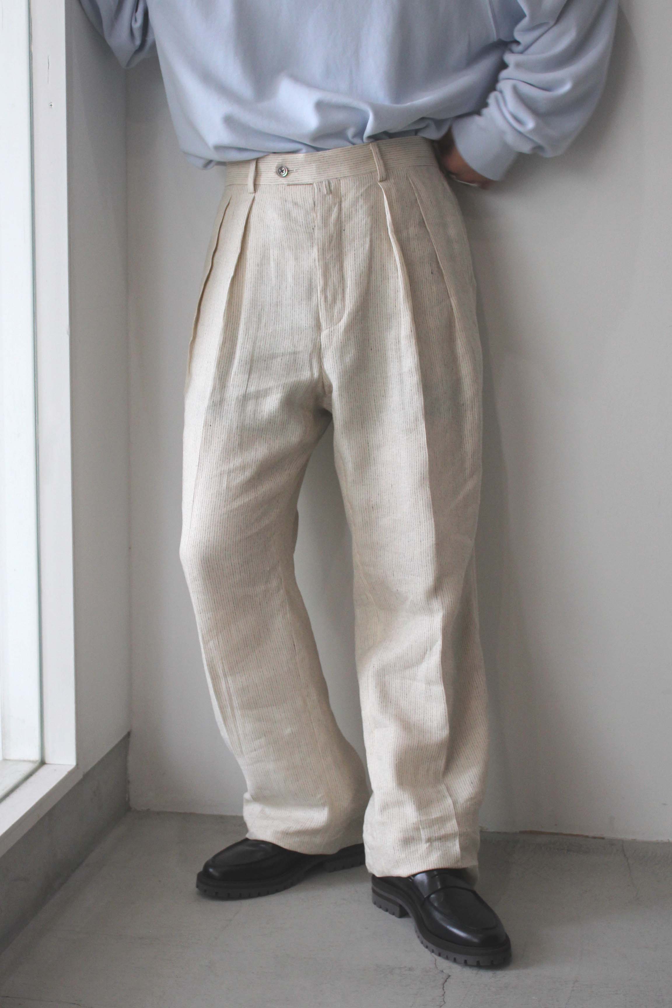 SICILIAN LINEN STRIPE WIDE TYPE I / BEIGE