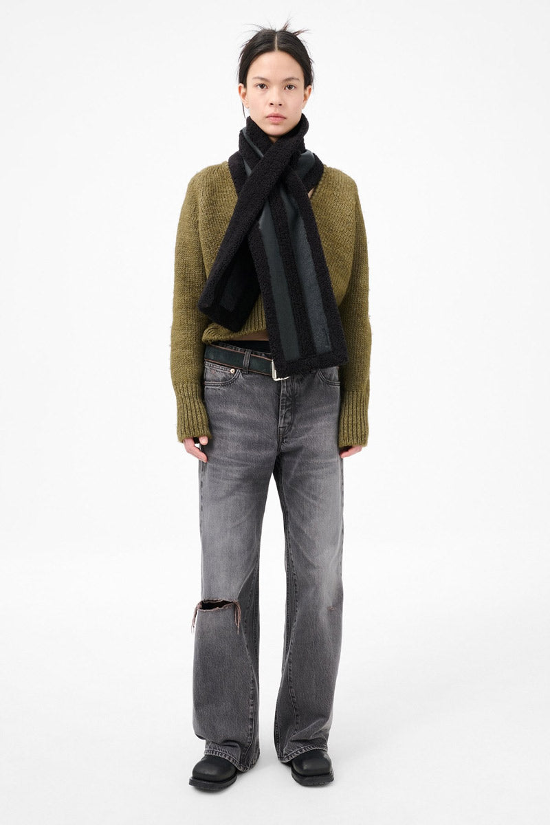 BLIZZARD SCARF / DARK BROWN AVIATOR SHEARLING [20%OFF]