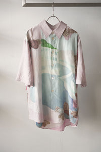 BEYOND SHIRT SHORTSLEEVE / MARINA VISTA PRINT COTTON SILK