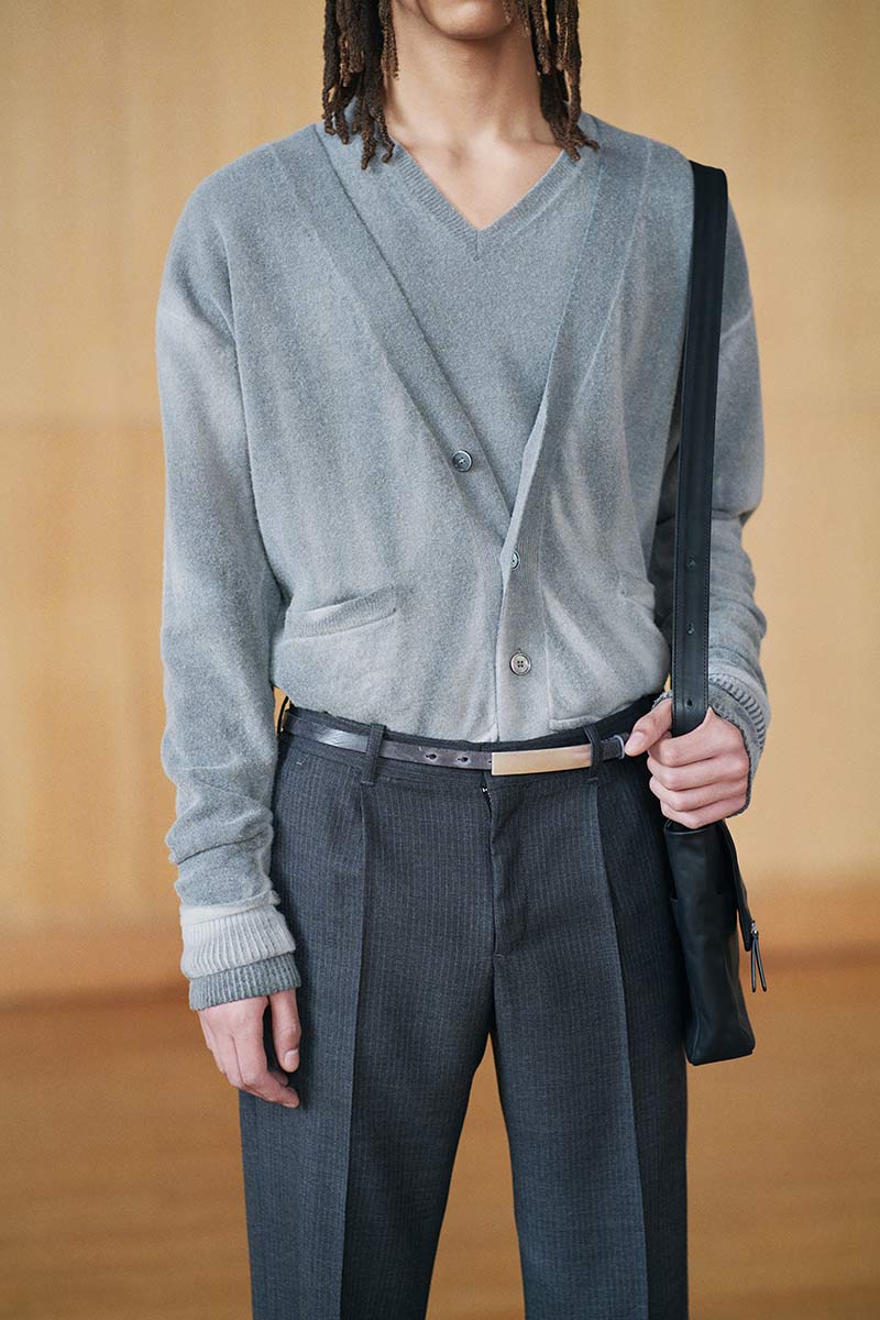 OUR LEGACY | STRAP BELT / SOFT COAL TORN BOVIN ストラップレザー