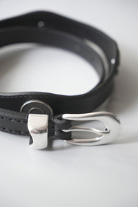 WAVE BELT / SLOW BLACK ARID BULL HIDE