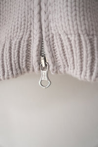 ULTRA ZIP CARDIGAN / BONE LOW TWIST MERINO