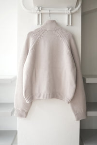 ULTRA ZIP CARDIGAN / BONE LOW TWIST MERINO