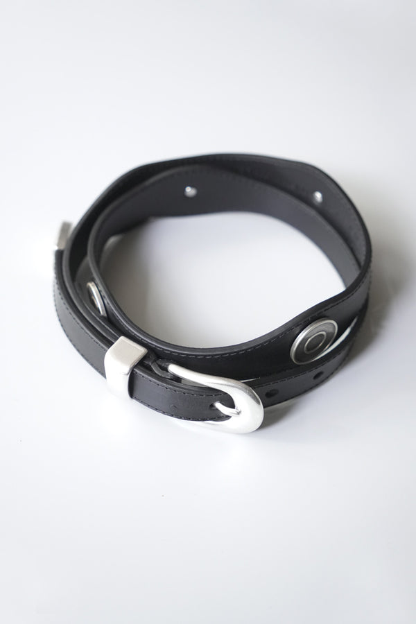 WAVE BELT / SLOW BLACK ARID BULL HIDE