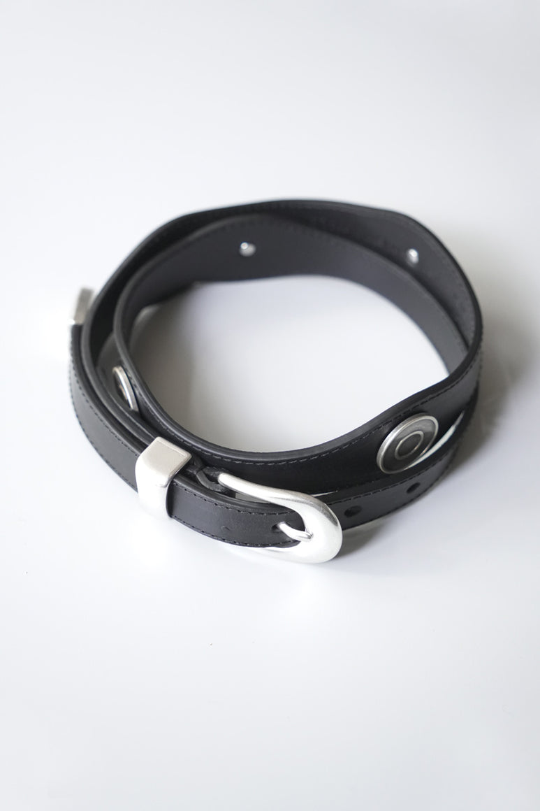 WAVE BELT / SLOW BLACK ARID BULL HIDE