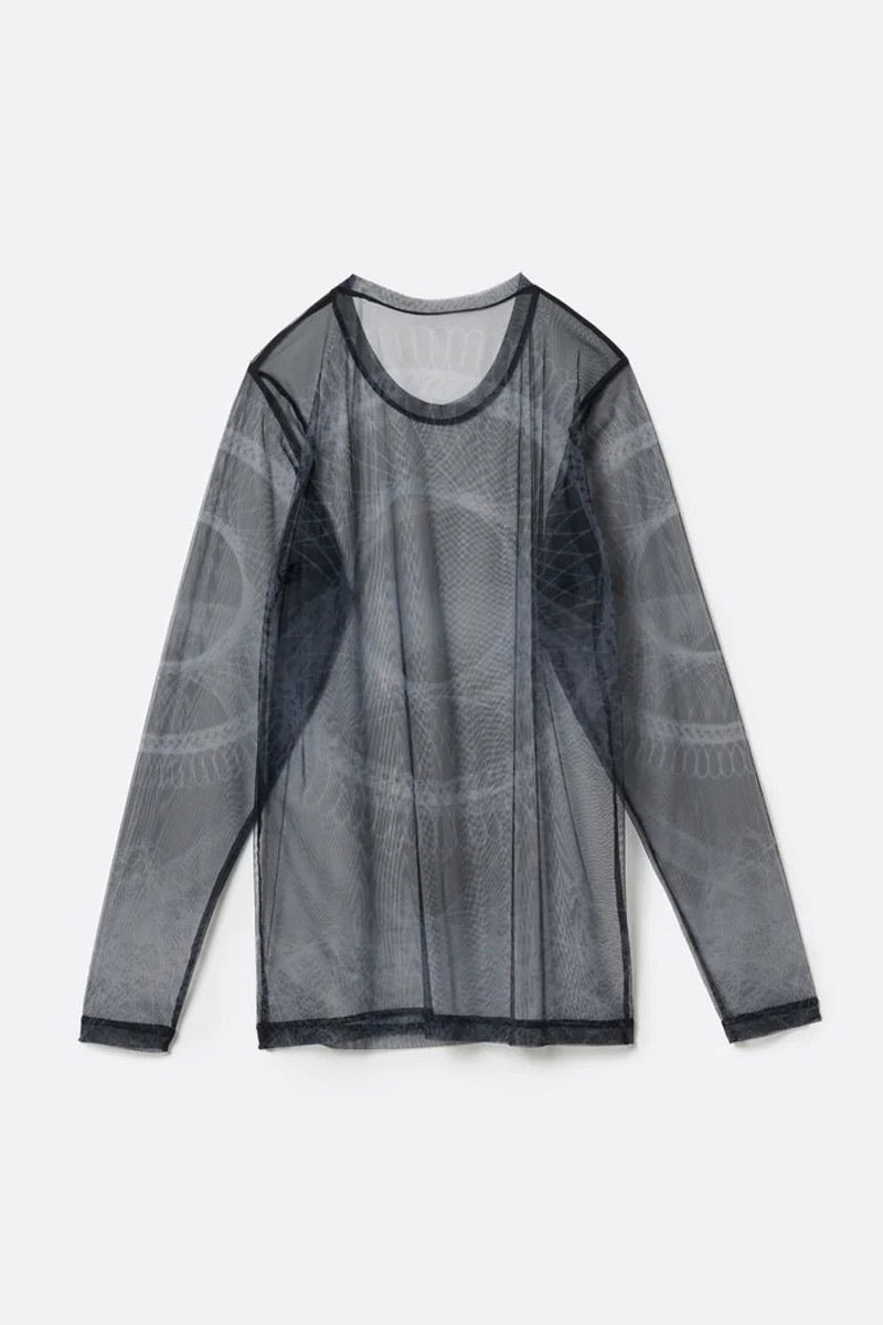 SECOND SKIN L/S T-SHIRT .13 / GEOMETRIC BLACK