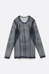 SECOND SKIN L/S T-SHIRT .13 / GEOMETRIC BLACK