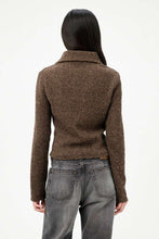 画像をギャラリービューアに読み込む, SLIM ZIP LONGSLEEVE / BROWN SPARSE BUCKLE WEAVE