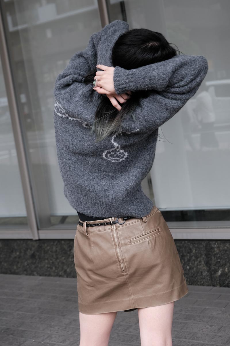 PALOMA WOOL | BABY ZIP SWEATER / GREY フルジップウールセーター – STOCK