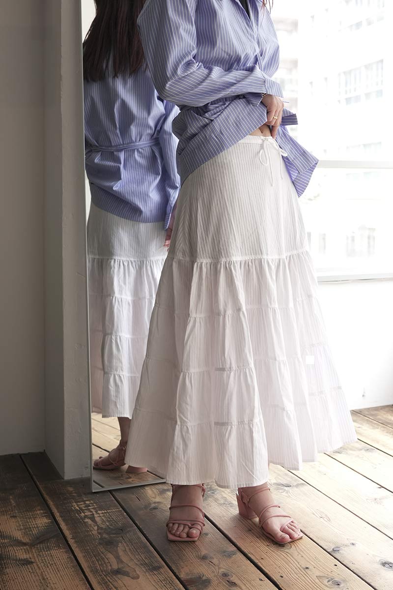 LONG ETOILE SKIRT / WHITE [20% OFF]