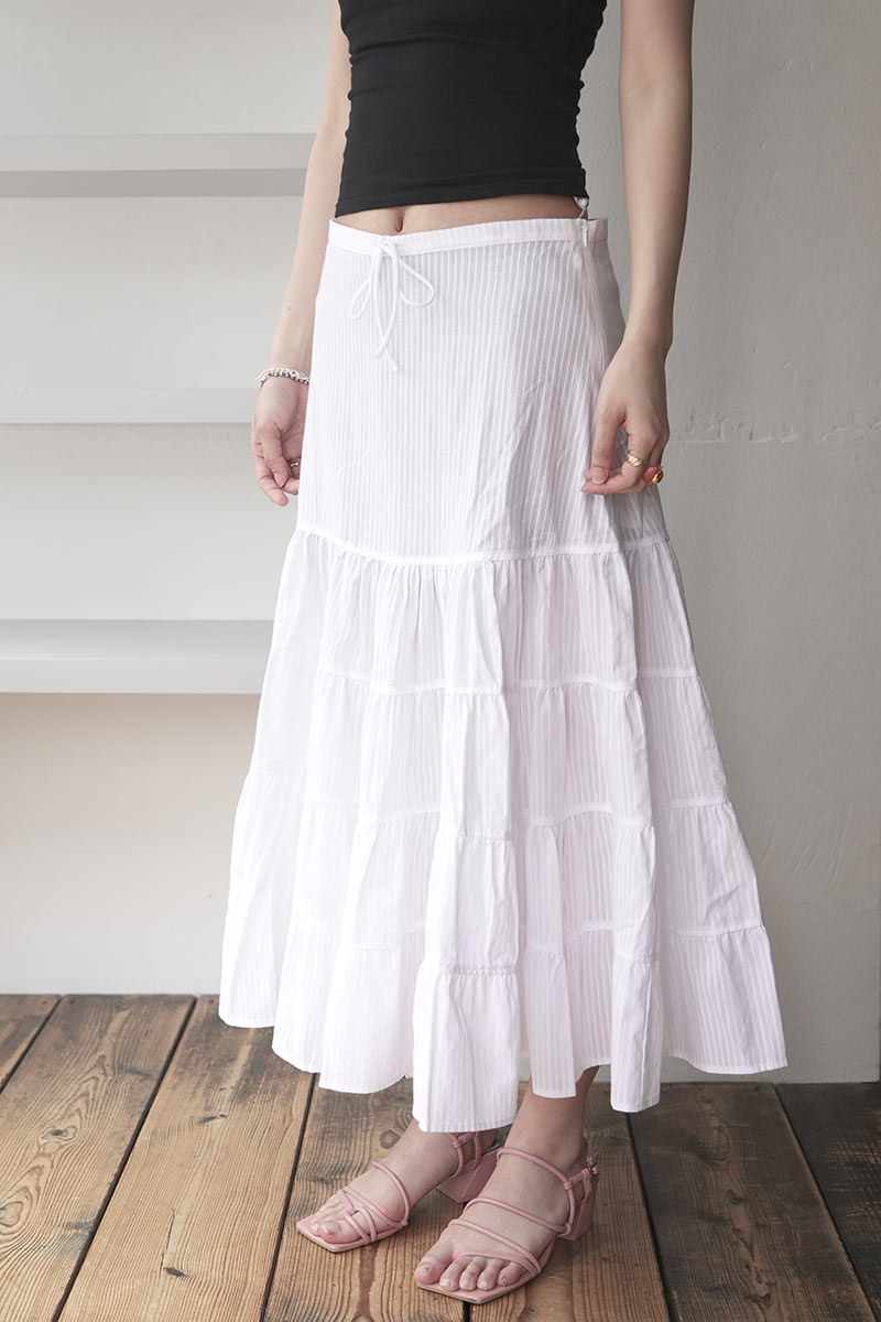 LONG ETOILE SKIRT / WHITE [20% OFF]