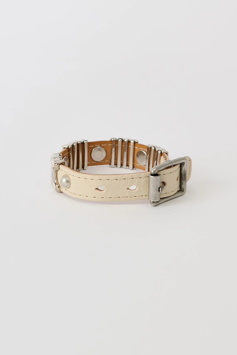 WAVE BRACELET / DEEP ECRU LEATHER
