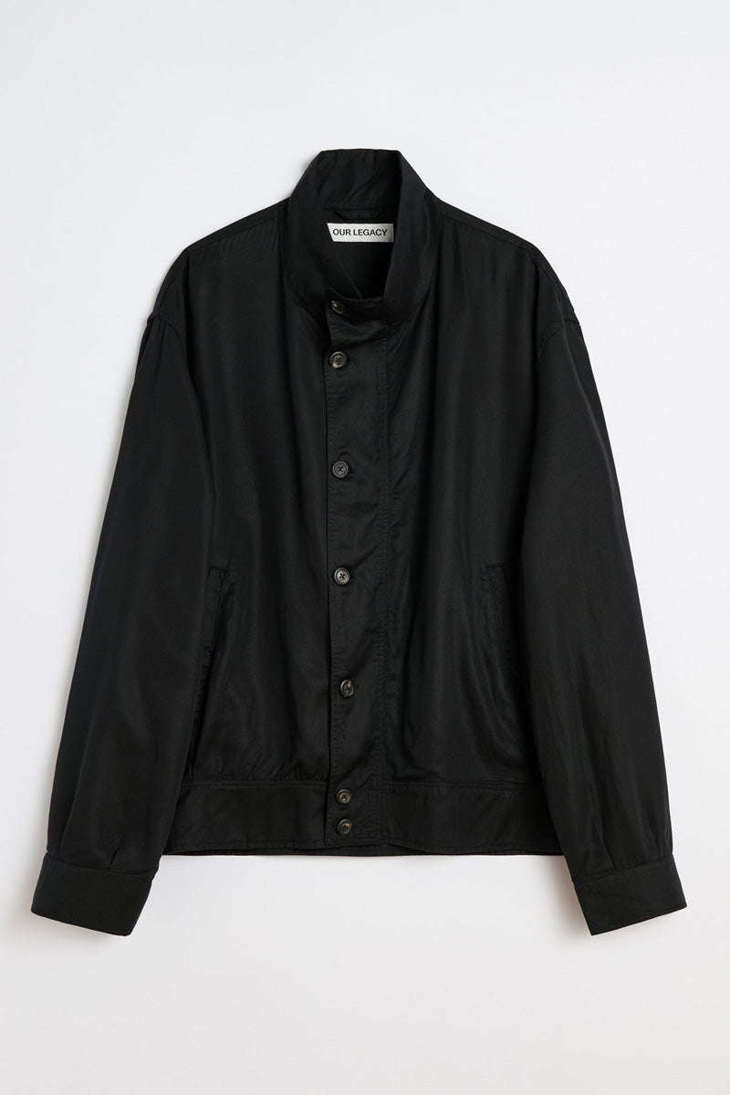 MOCK BOMBER / DRAPING BLACK LYOCELL
