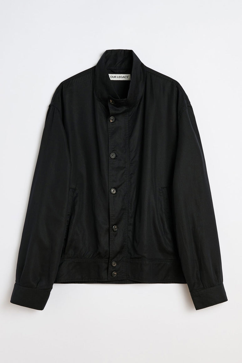 MOCK BOMBER / DRAPING BLACK LYOCELL