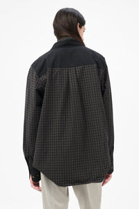 DOUBLE BORROWED SHIRT / BLACK FAUX LUMBERJACK CHECK