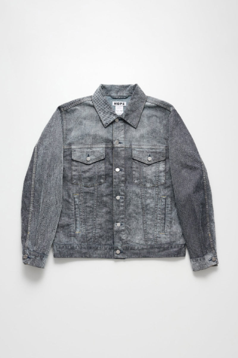 BOLD DENIM JACKET / GREY FLOCK