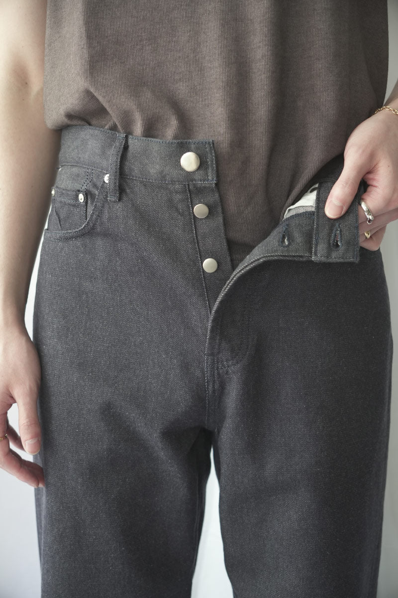 WIDE LEG JEANS COTTON SILK DENIM / INDIGO