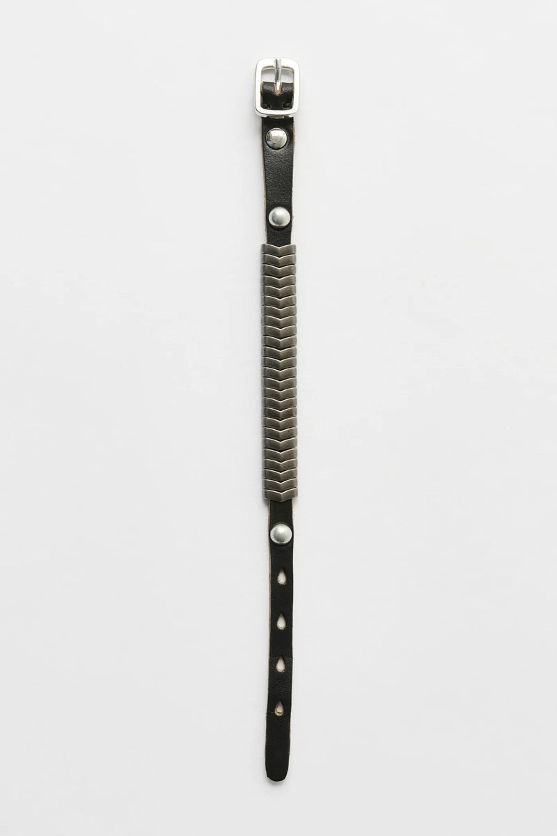 SPINE BRACELET / BLACK CHROMEXCEL LEATHER