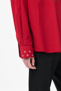 ABOVE SHIRT / LIPSTICK RED SUPER POPLIN
