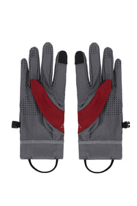 ANDIE BASE LAYER GLOVES / GREY/DARK RED