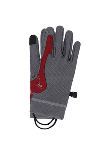 ANDIE BASE LAYER GLOVES / GREY/DARK RED