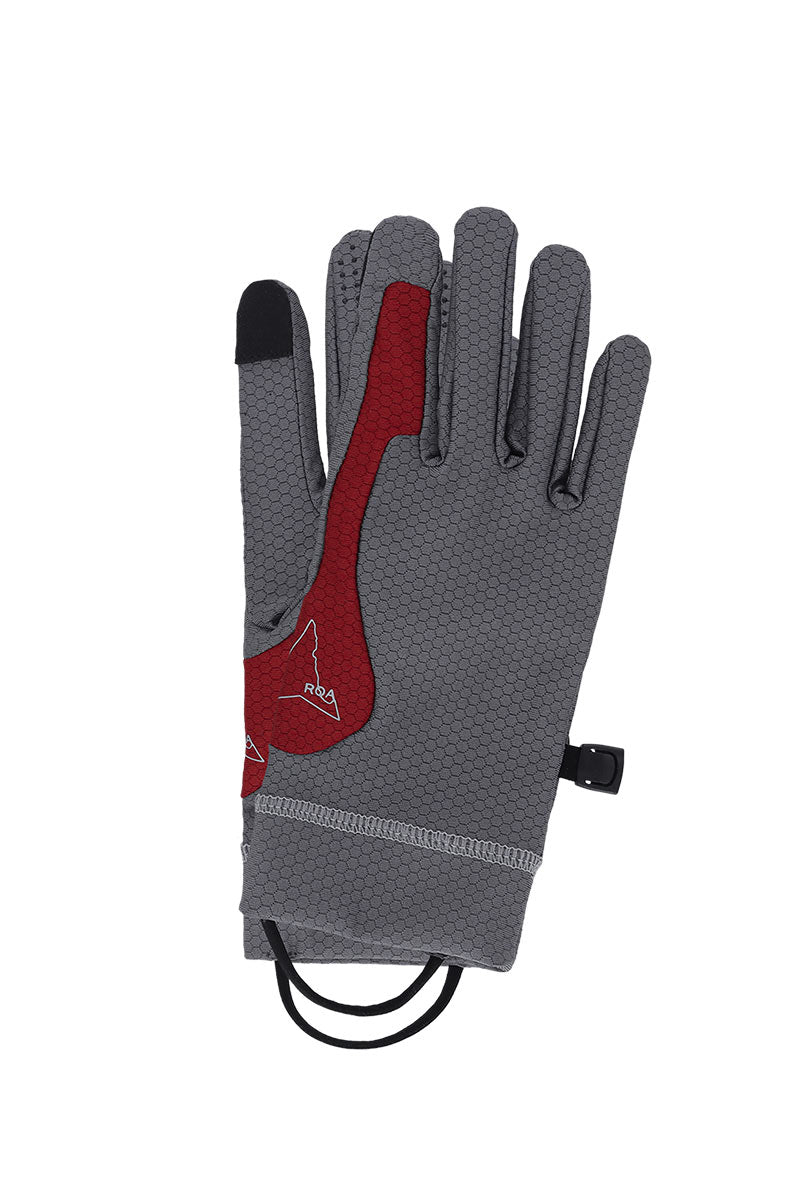 ROA | GLANDIE BASE LAYER GLOVES / GREY/DARK RED ポリエステル