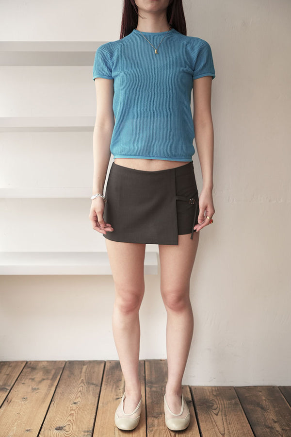 DANILA KNIT T-SHIRT / BLUE [20%OFF]