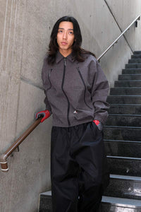 LAMON REINFORCED TECHNICAL ZIP UP SHIRT / BLACK