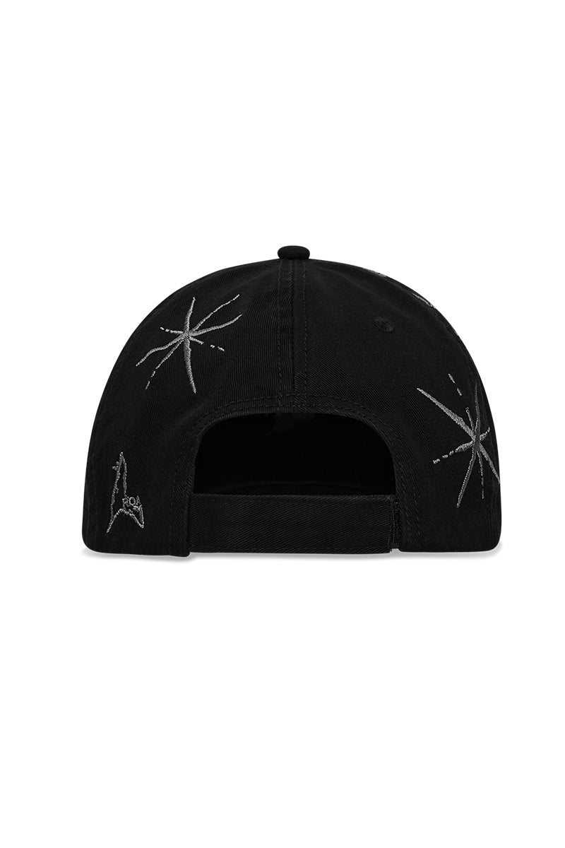 RYLI EMBRIODERED 6 PANEL CAP / WASHED BLACK
