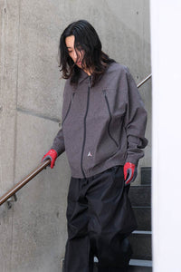 LAMON REINFORCED TECHNICAL ZIP UP SHIRT / BLACK