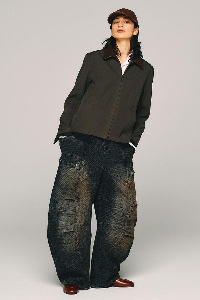 SASHIKO BANANA CUTTING PANTS .14 / RUSTY INDIGO
