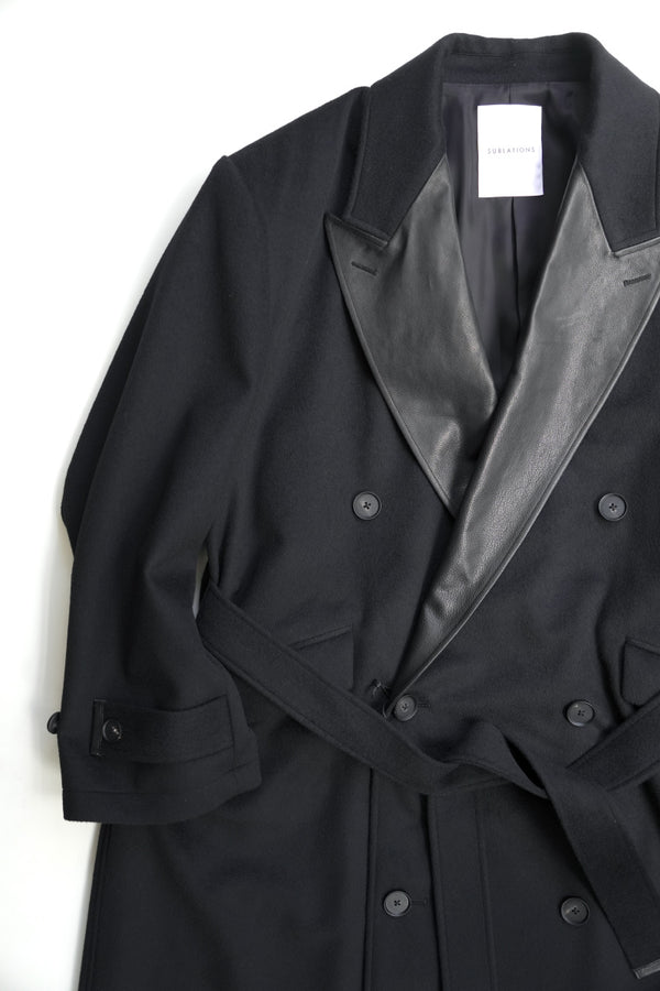 CASHMERE GOTHAM CHESTER COAT .16 / BLACK