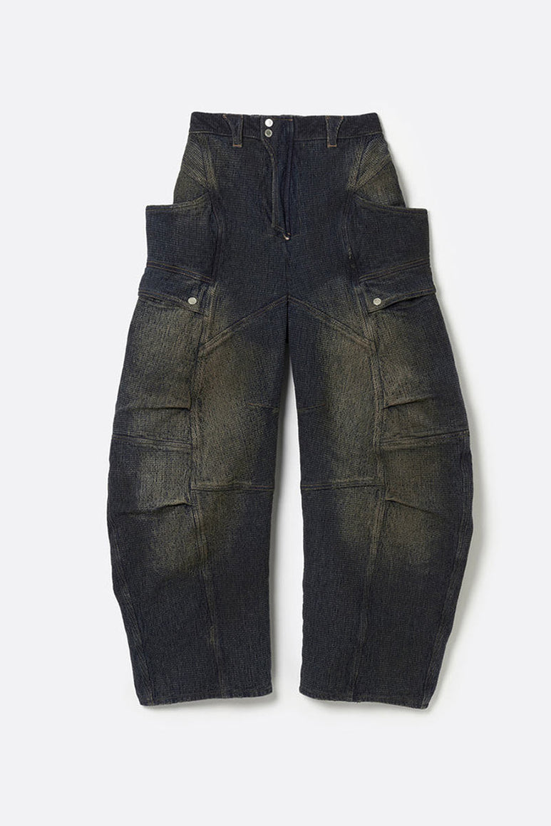 SASHIKO BANANA CUTTING PANTS .14 / RUSTY INDIGO