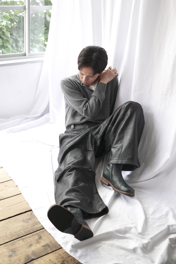 CRACKING COATED MILITARY PANTS .16 / DARK CHARCOAL BASE