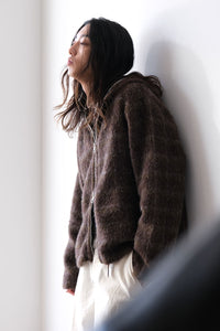 FULL ZIP HOOD / DORF CHECK HAIRY WOOL