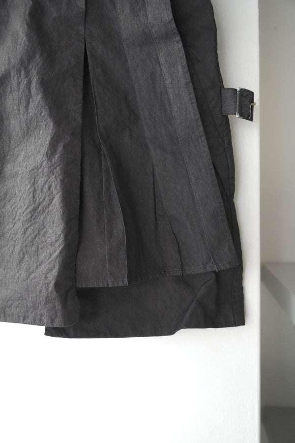 GARMENT DYED WRAP GURKHA SKIRT .15 / BLACK