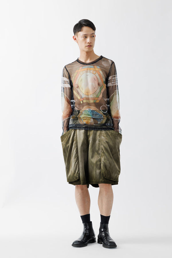 RUSTY SATIN GARDEN SHORT PANTS .15 / OLIVE