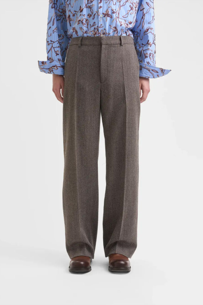TAILORED TROUSER / DARK BEIGE MELANGE