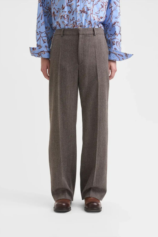 TAILORED TROUSER / DARK BEIGE MELANGE