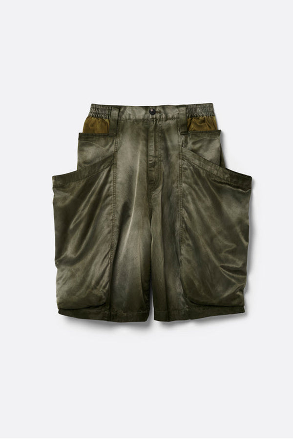 RUSTY SATIN GARDEN SHORT PANTS .15 / OLIVE