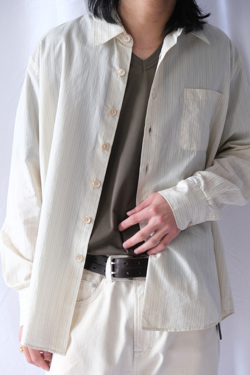 ABOVE SHIRT / FADED BONE WINDSTRIPE LYOCELL