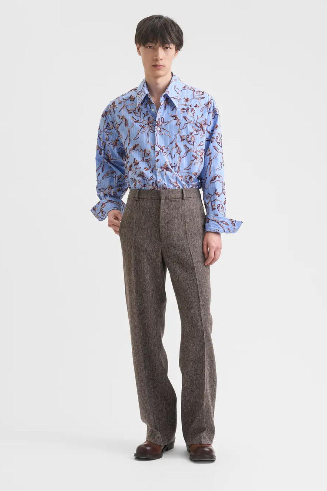 TAILORED TROUSER / DARK BEIGE MELANGE