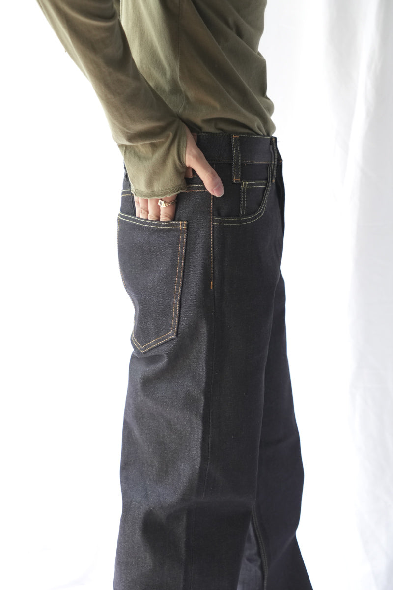 ORDINARY STRAIGHT DENIM PANTS .16 -BRANDO- / RIGID INDIGO
