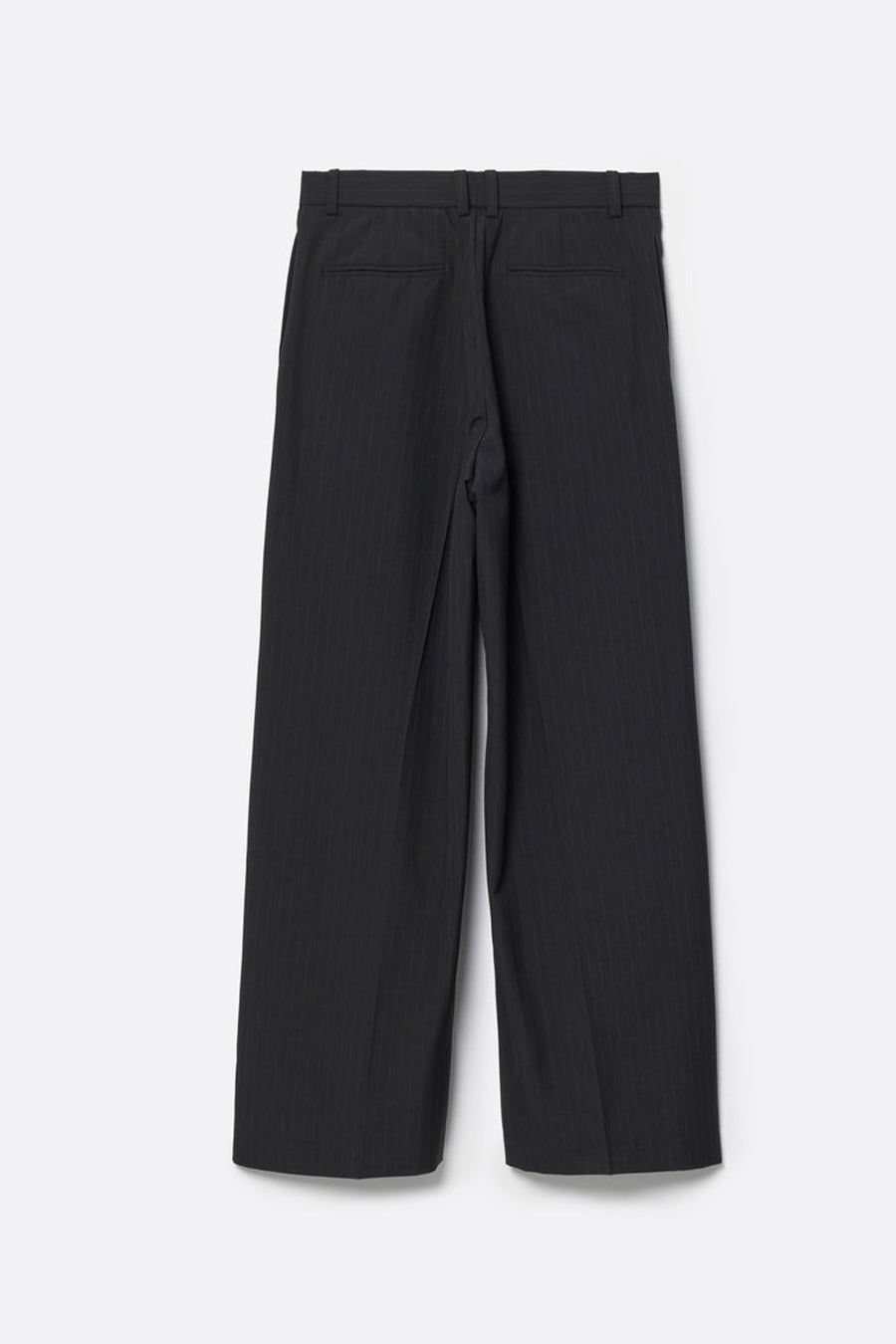 STRIPE WOOL 3TUCK BAGGY TROUSERS .16 / BLACK ST
