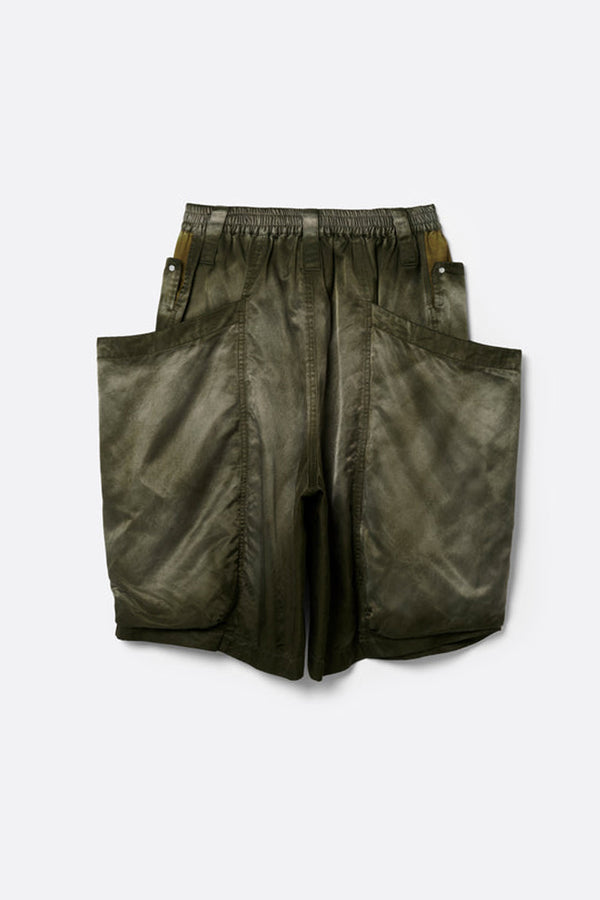 RUSTY SATIN GARDEN SHORT PANTS .15 / OLIVE