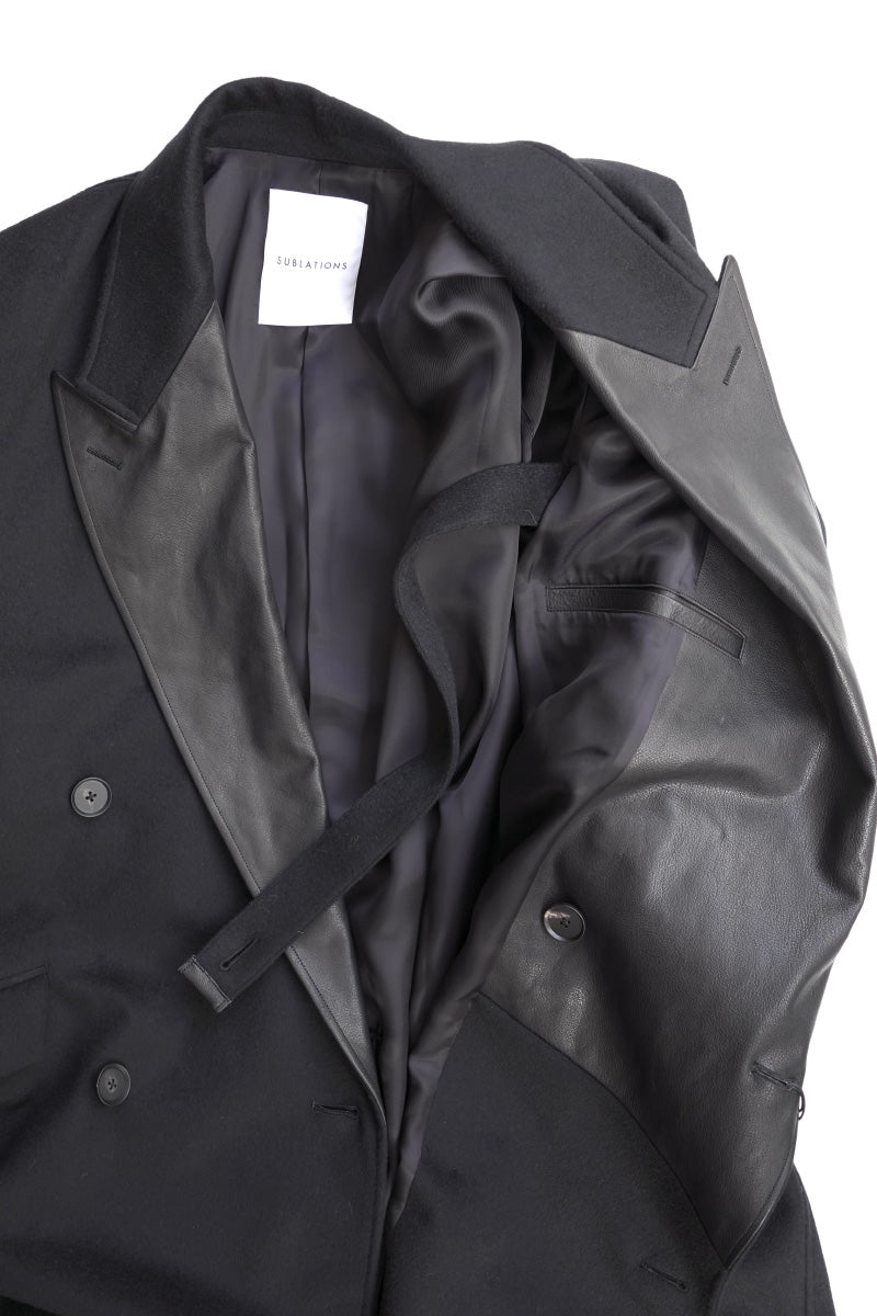 CASHMERE GOTHAM CHESTER COAT .16 / BLACK