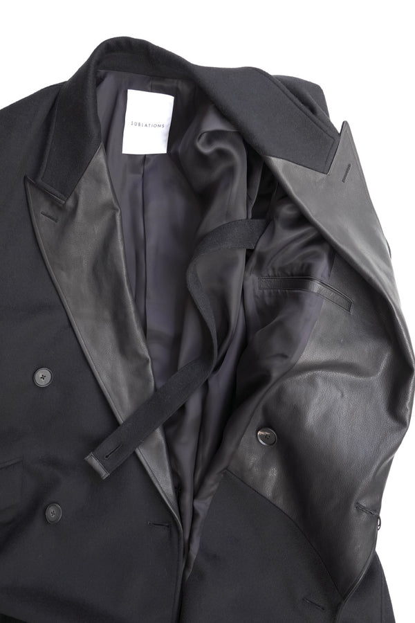 CASHMERE GOTHAM CHESTER COAT .16 / BLACK