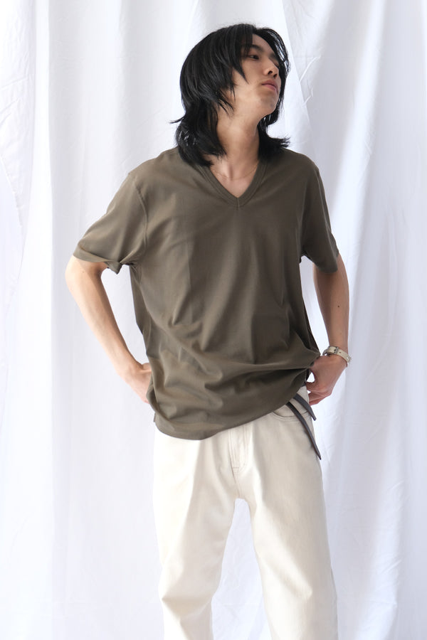 GORGE V-NECK / FADED PINE PULSE RIB