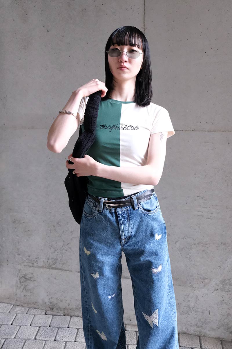 MINI CAP TEE RAGLAN / GREEN-WHITE [20%OFF]